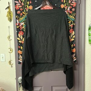 Moda International M/L Black & Charcoal cotton Poncho